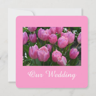 Invitation Magnifiques fleurs de tulipes roses mariage