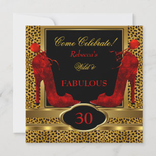 Invitation Magnifiques talons hauts sauvages léopard rouge gu