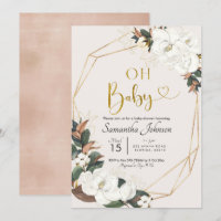 Magnolia blanche géométrique Oh Baby shower bébé