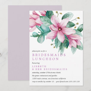 Invitation Magnolia Bloom Bridesmaitres Mariage du déjeuner