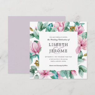 Invitation Magnolia Bloom   Mariage botanique floral