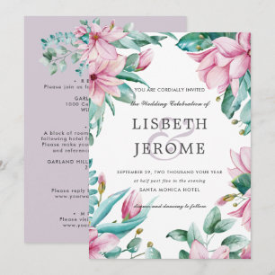 Invitation Magnolia Bloom   Tout en un Mariage botanique