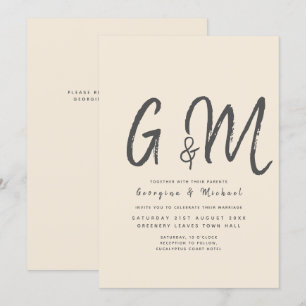 Invitation Magnolia Cream Typographie Mariage moderne