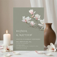 Magnolia d'art fin mariage vert sauge décontracté