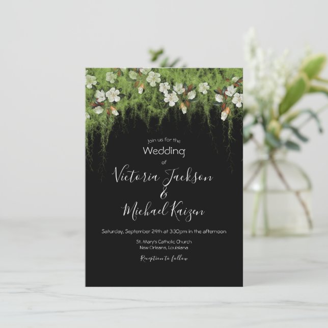 Invitation Magnolia et Moss Vines Southern Mariage Invitatiat (Debout devant)