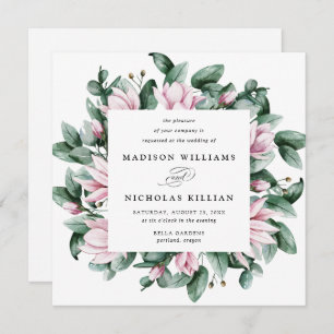 Invitation Magnolia & Eucalyptus   MARIAGE CARRÉ