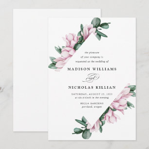 Invitation Magnolia & Eucalyptus   Mariage de cadre floral