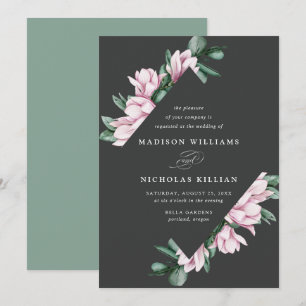 Invitation Magnolia & Eucalyptus   Mariage de cadre floral