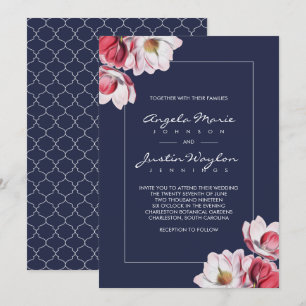 Invitation Magnolia Sud Mariage Minuit Bleu