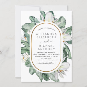 Invitation Magnolia Tropical Floral Greenerife Mariage Invita