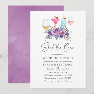 Invitation Magnolia violet Rose Stock du Bar