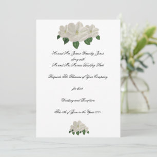 Invitation Magnolias de mariage peintes à la main