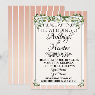Invitation Magnolias - Un Jour De Charme Pour Un Mariage - In