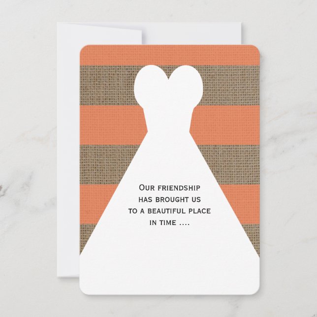Invitation Maid of Honor Poem Coral avec robe (Devant)