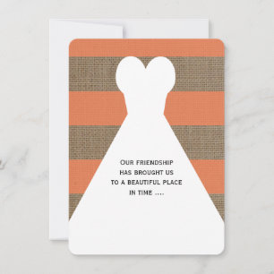 Invitation Maid of Honor Poem Coral avec robe