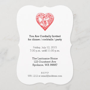 Invitation Mailing Valentine Coeur Vintage