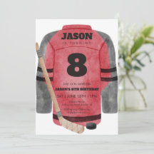 Maillot de hockey rouge pour fête d'anniversaire s
