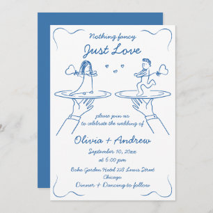 Invitation Main blanche dessinée main Mariage manuscrit