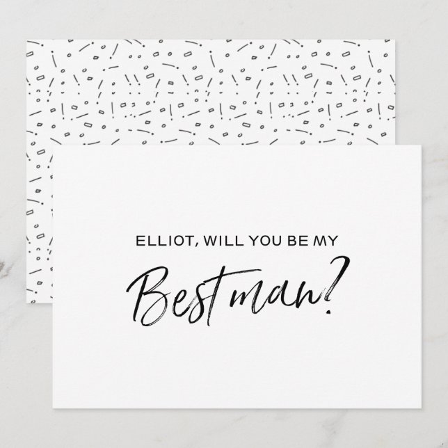 Invitation Main chic marquée avec des lettres "vous serez mon (Devant / Derrière)
