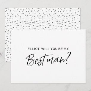 Invitation Main chic marquée avec des lettres "vous serez mon