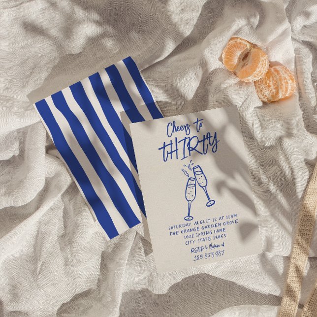 Invitation Main Colorée Rétro Tirée 30e Soirée À Anniversaire (Créateur téléchargé)