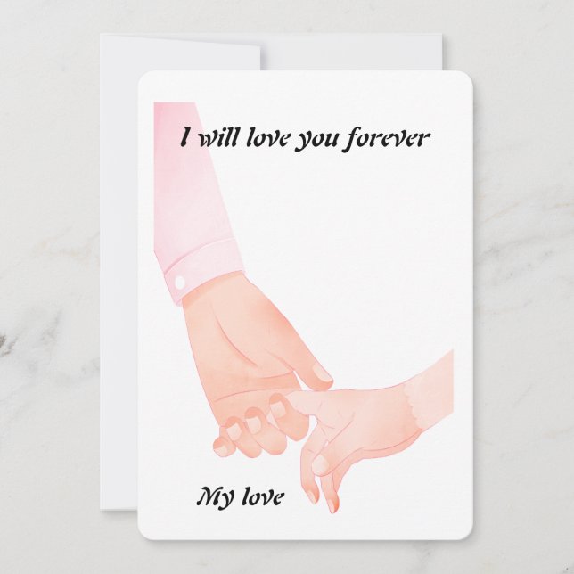 Invitation Main dans l'amour de la main Art - Parent & Enfant (Devant)