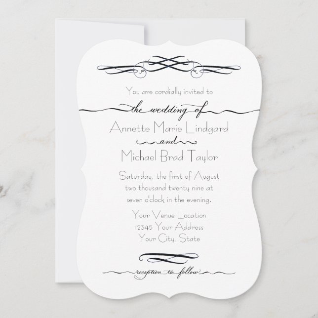 Invitation Main dessinée dans le script de calligraphie lettr (Devant)