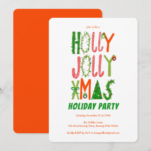 Invitation Main dessinée Holly Jolly Noël Fête de Noël PERSON