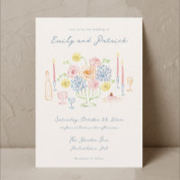 Main dessinée Whimsical Funky French Pastel Mariag