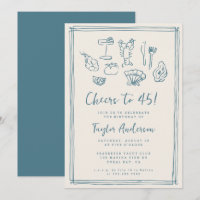 Main Drawn Funky Nautical Beach 45e anniversaire
