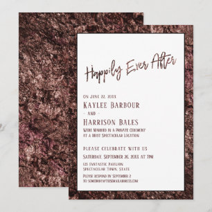 Invitation Main heureuse pour toujours rose gold gras décontr