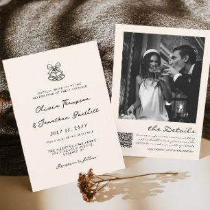 Invitation Main noire et blanche tirée Mariage ironique