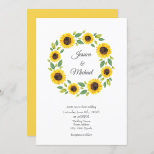 Invitation Main Painted Watercolor Sunflower