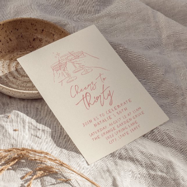 Invitation Main Rétro Trente-Trente-Anniversaire (Créateur téléchargé)