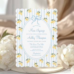 Invitation Main Squeeze Citron Bleu Bow Italien Fête des mari
