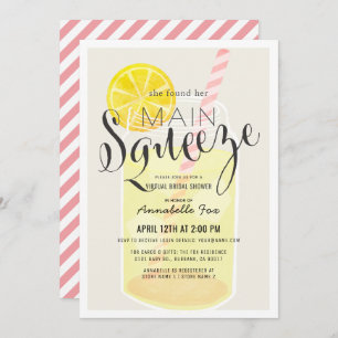 Invitation Main Squeeze Lemonade Jar Fête des mariées virtuel