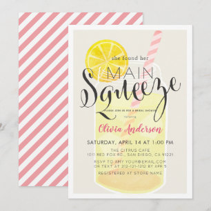 Invitation Main Squeeze Lemonade Mason Jar Fête des mariées