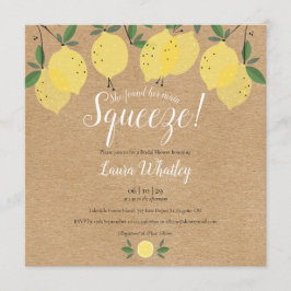 Invitation Main Squeeze Lemons Russe Carré Fête de l'mariée