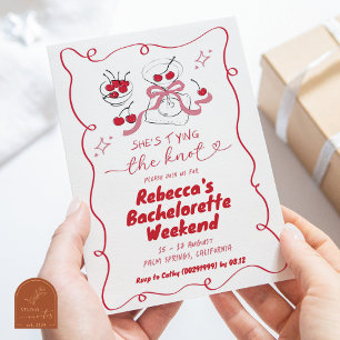 Invitation Main tiré Attacher le savoir Martini Bachelorette