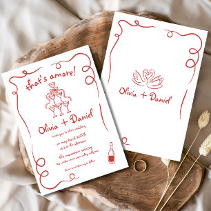 Invitation Main tiré qui est un plus italien Mariage lunatiqu