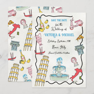 Invitation Main Tirée Italienne Rome Méditerranée Party