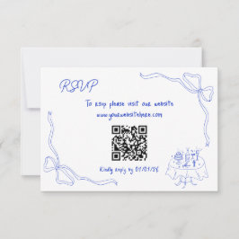 Invitation Main unique tirée Contemporain QR Code Français Bo