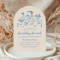 Main Whimsical dessinée Anniversaire Brunch Tea Pa