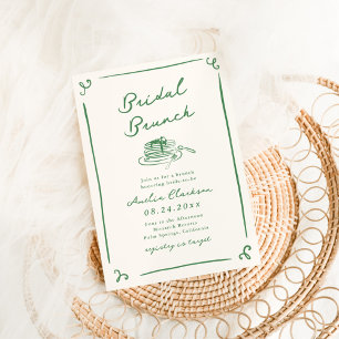 Invitation Main Whimsical tiré Green Bridal Brunch