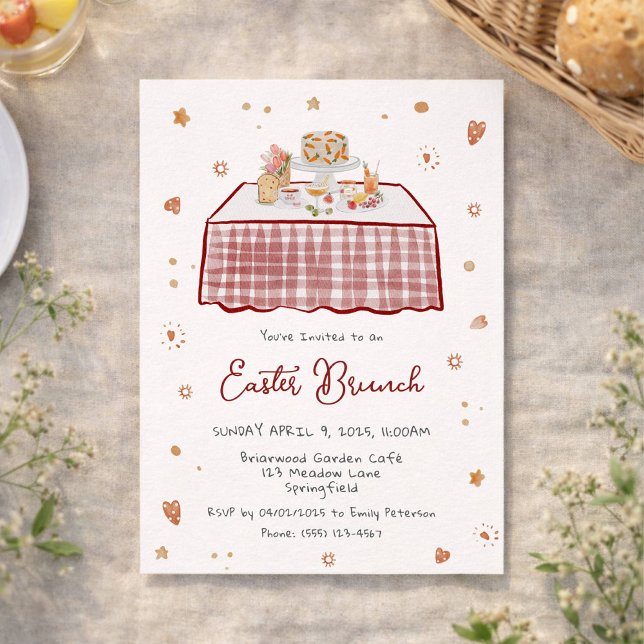 Invitation Main Whimsical tiré Printemps Pâques Brunch (Créateur téléchargé)