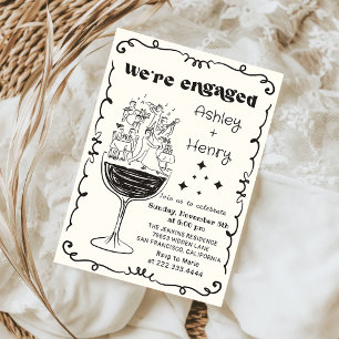 Invitation Main Whimsical tiré Quirky Engagement Party