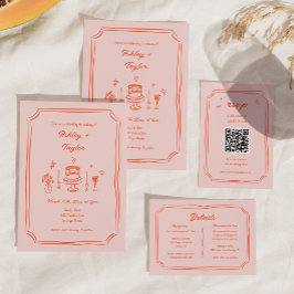 Invitation Main Whimsical tiré Quirky Mariage amusant