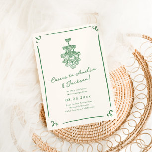 Invitation Main Whimsical tirée Green Engagement Party