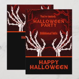 Invitation Mains de squelette orange