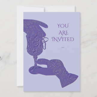 Invitation Mains gantées gants touchent l'invitation de verre